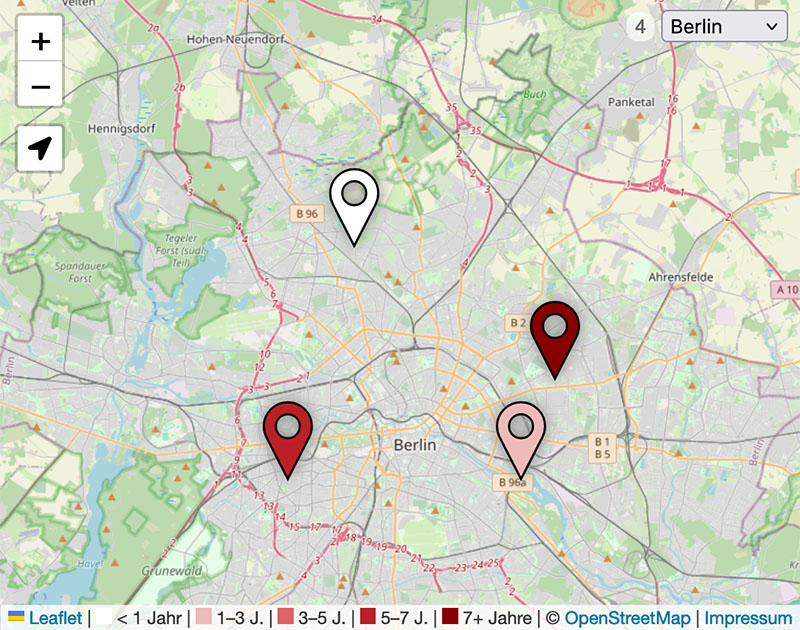 Screenshot map overview