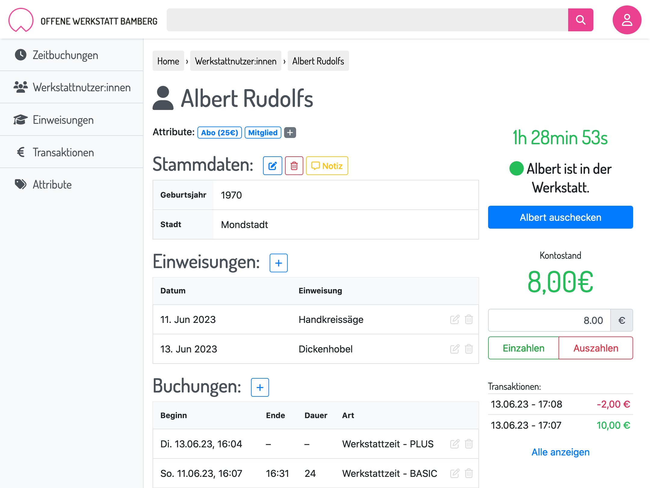 person overview dashboard